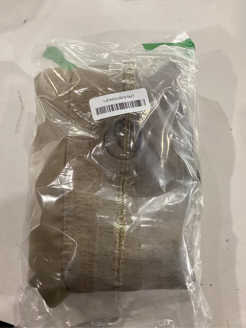 Condition photo showing As Is for Extra Long No Hooks Needed Linen Textured Shower Curtain with Snap-in Fabric Liner Set,Hotel Luxury Decor Shower Curtains for Bathroom,Waterproof & Washable,71Wx86H,Khaki/Tan