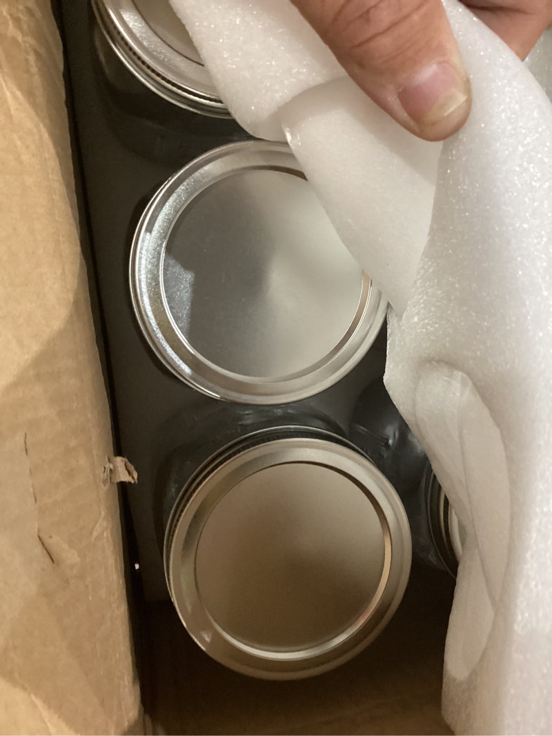 Condition photo showing New/Like New for mason jars 32 oz,12 pack quart wide mouth mason jar with airtight lids,glass canning jars for fermenting, pickling,meal prep,overnight oats & centerpieces 32oz-clear-12pack