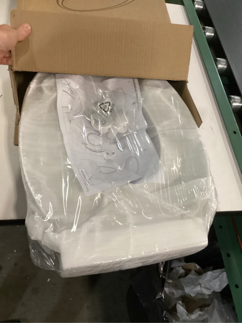 Condition photo showing New/Like New for toilet seat risers, elevated toilet seat 3 inch, heavy duty, never loosen, soft close, easy install & clean, elongated raised toilet seat bowl (18.5”), white elongated toilet seat risers