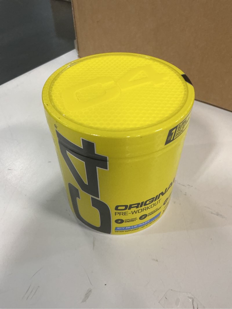 Condition photo showing As Is for (BB. 10/2025) Cellucor C4 Original Pre Workout Powder ICY Blue Razz | Vitamin C for Immune Support | Sugar Free Preworkout Energy for Men & Women | 150mg Caffeine + Beta Alanine + Creatine | 30 Servings Icy Blue Razz 5.8 Ounce (Pack of 1)