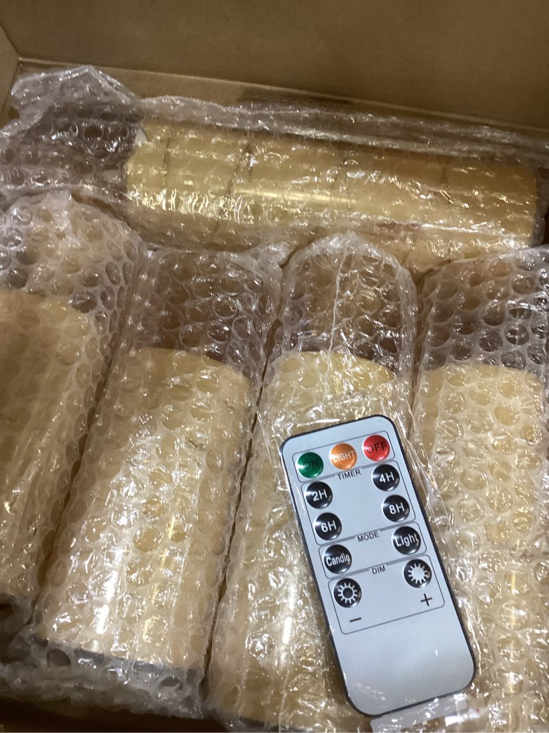 Condition photo showing New/Like New for flameless led candles with timer 5 pc flickering flameless candles for romantic ambiance and home decoration stable acrylic shell,with embedded star string?battery operated candles?gold? gold( pack of 5)