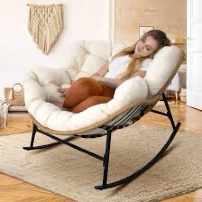41” rocking chair beige