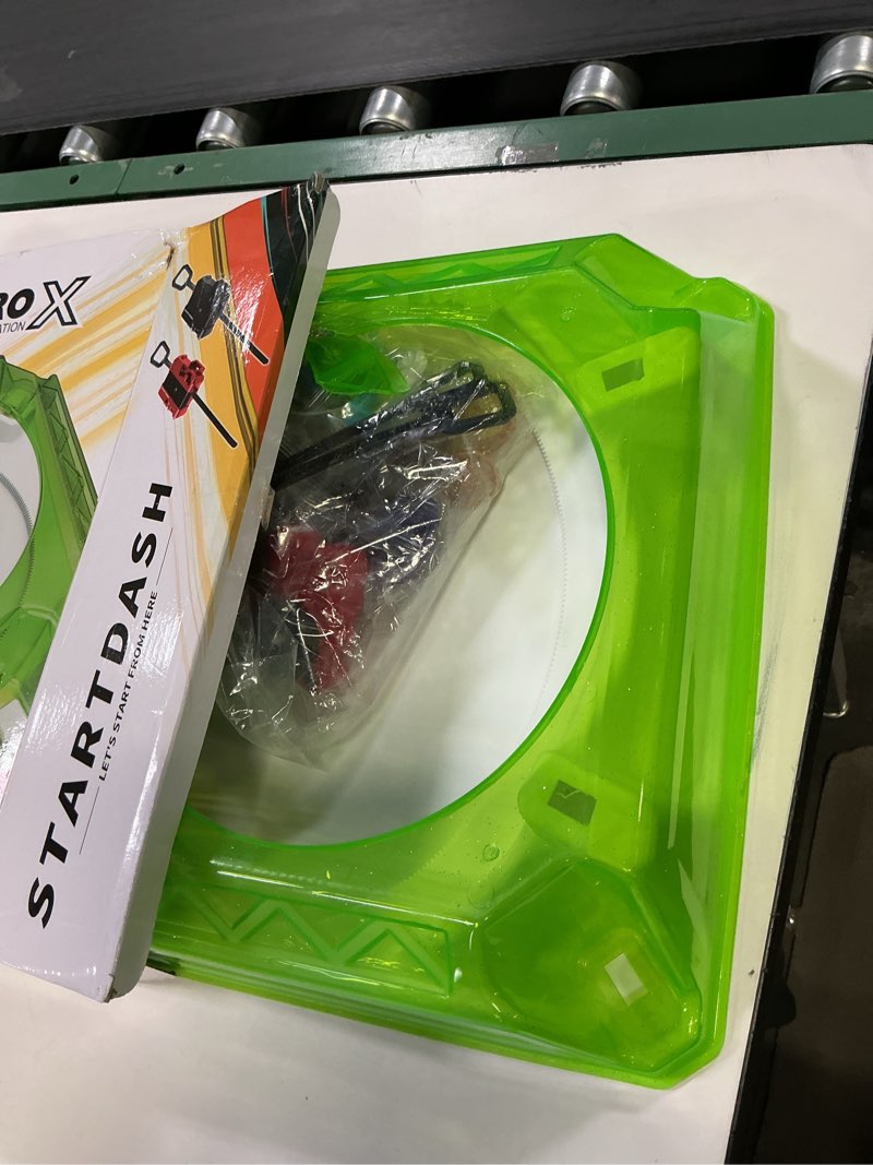 Condition photo showing Good Condition for DEZAWRTY X Stadium Large Battle Set, 6 Spinning Tops, 2 Launchers and 1 Xtreme Arena with X-Celeration Rail, Blade Battling Game 6pcs