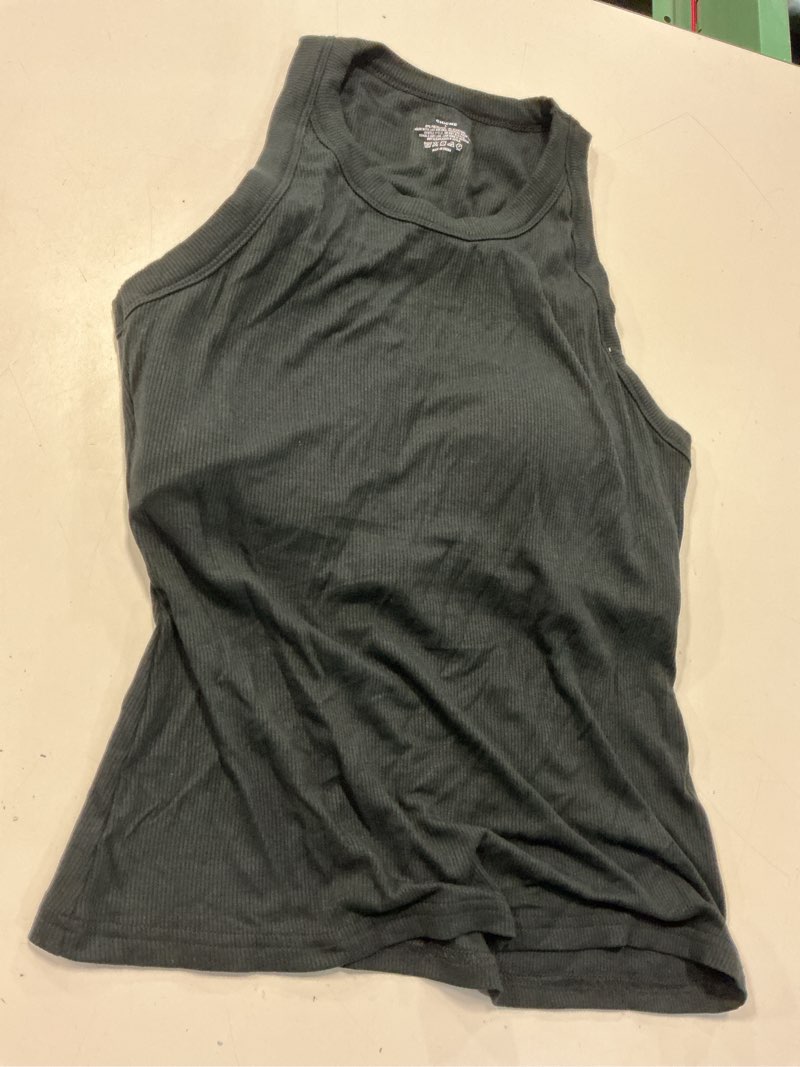 Condition photo showing Good Condition for chicme women built-in bra tank tops sleeveless casual shirts racerback ribbed fitted tank tops large a-black