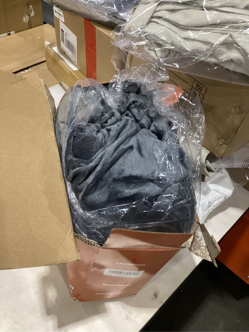 Condition photo showing New/Like New for Wearable Heated Blanket with Foot Pocket, Electric Snuggle Throw Blankets with Sleeves, 6 Heating Levels & 1-4H Auto Shut-Off, Machine Washable, Housewarming & Gift, 50 * 70"+16", Dark Gray Dark Gray 50"x70"