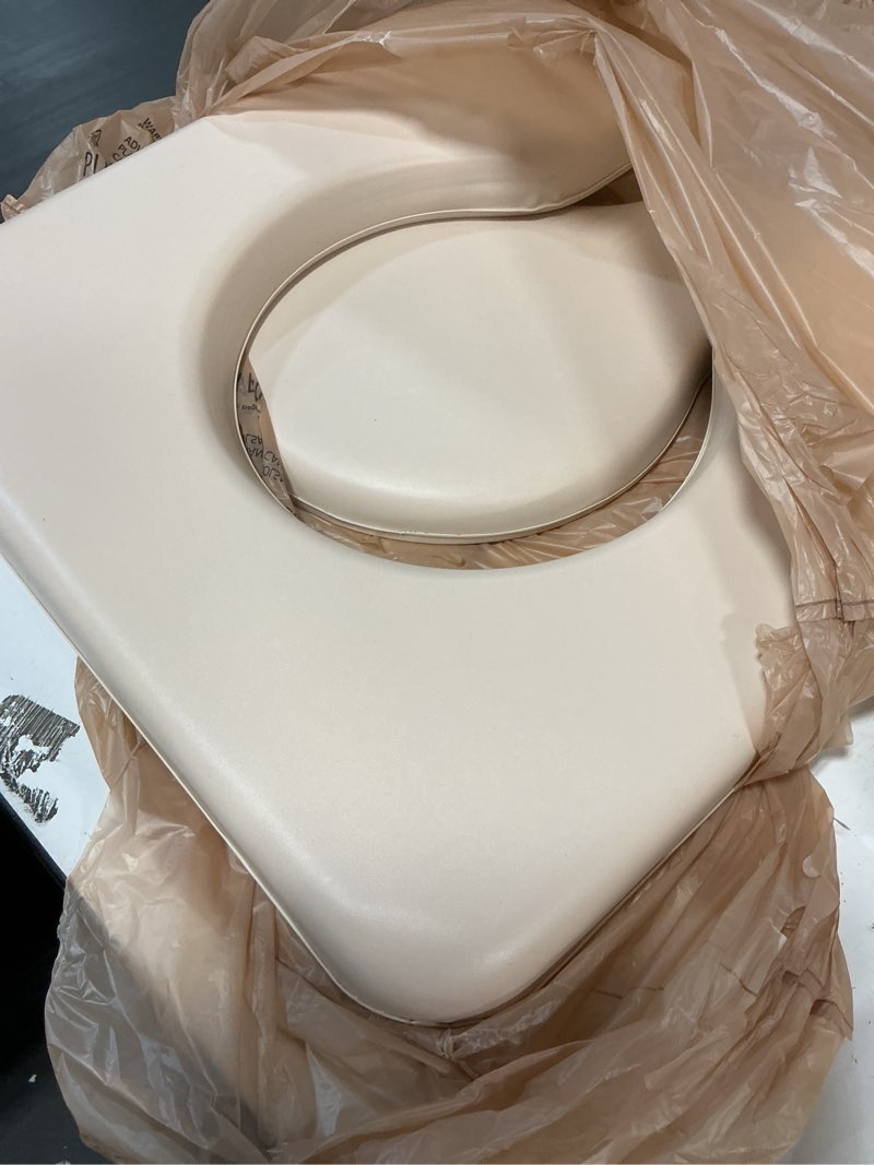 Condition photo showing Good Condition for PU Commode Seat Cushion with Sponge Padded,C Shape Waterproof Soft Pad,Suitable for Bedside Commode Chairs,Raised Toilet Seats(Beige)