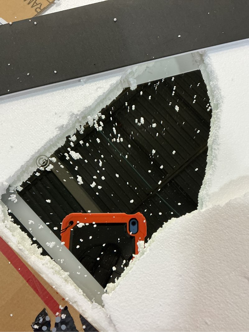 Condition photo showing New/Like New for hasipu vanity mirror with lights, 24.2" x 19.7" led makeup mirror, light up mirror with 10x magnification, smart touch 3 colors dimmable, brightness adjustment, 360° rotation (right angle white) square white 24.2"l x 19.7"w
