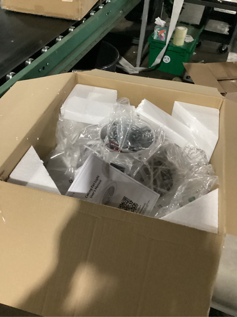 Condition photo showing Good Condition for lediary 20 inch low profile ceiling fan with light, led bladeless ceiling fans, remote control enclosed flush mount ceiling fan with timming, 3000-6000k, 6 wind speed, 3000lm, 57w-white 20 inch white