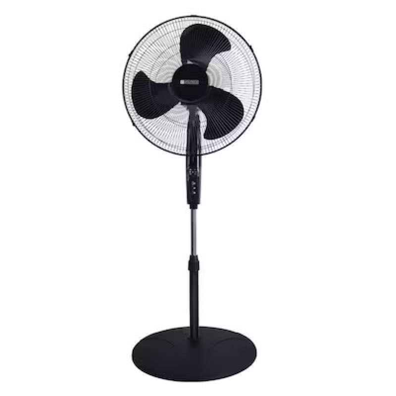 utilitech 18-in 120 -volt 3 -speed indoor black oscillating pedestal fan with remote