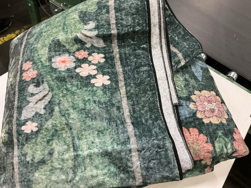 Condition photo showing Good Condition for Green Floral 8x10 Area Rugs for Living Room Large Washable Rug Vintage Forest Low Pile Non Slip Stai
