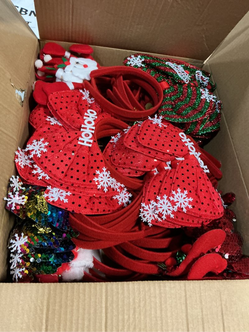 Condition photo showing New/Like New for 24PCS Christmas Headband, Christmas Headbands for Women, Christmas Party Favors for Xmas Decorations Accessories 100 Pcs