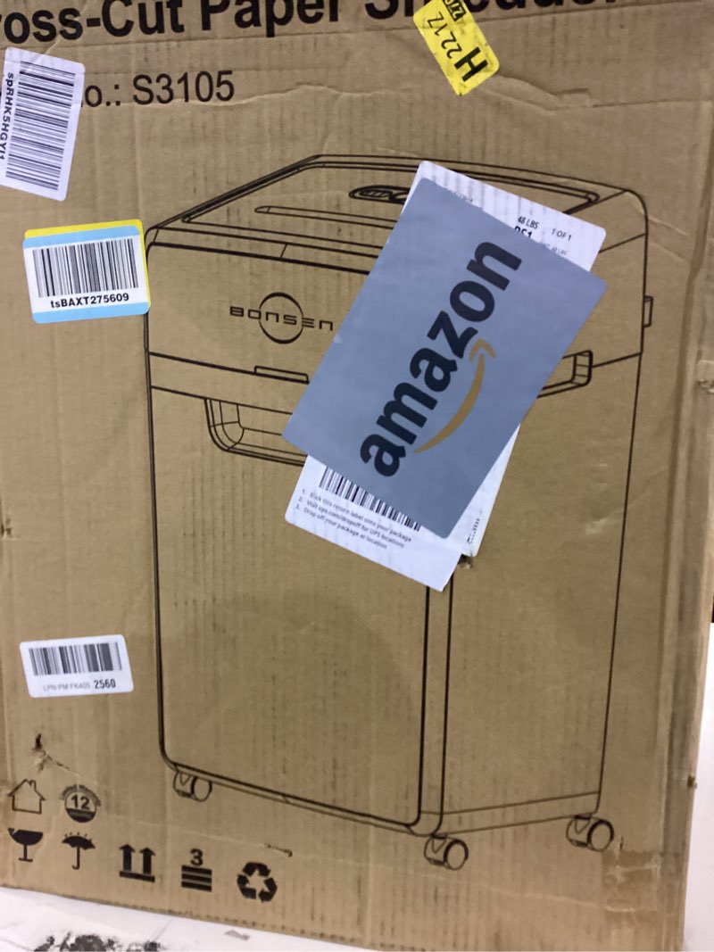 BONSEN Heavy Duty Paper Shredder, 24-Sheet Cross-Cut Shredder, 40-Min Continuous Running Time, Comme