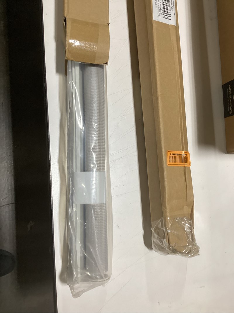 Condition photo showing Good Condition for LazBlinds No Tools No Drill Cordless Zebra Blinds for Windows, Dual Layer Light Control for Day and Night, Light Filtering Privacy Roller Blinds and Shades for Home, 31\\\\\\\" W x 48\\\\\\\" H, Stone Grey Stone Grey 30.88\\\\\\\"W x 48\\\\\\\"H 2 pack