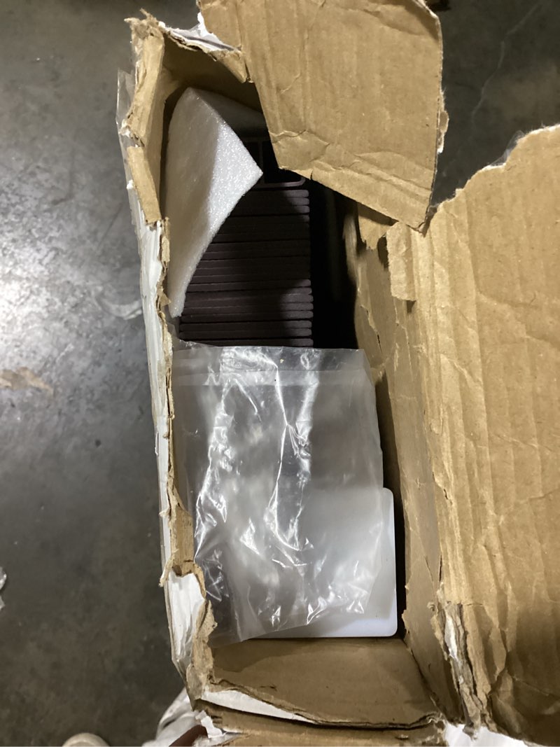 Condition photo showing Good Condition for Cordless Room Darkening Plantation Blind - 35 Inch Width, 64 Inch Length, 2" Vinyl Slat Size - Mahogany - GII Madera Falsa Faux Wood, Light Filtering Horizontal Windows Blinds by Achim Home Decor Mahogany 39"W x 64"H