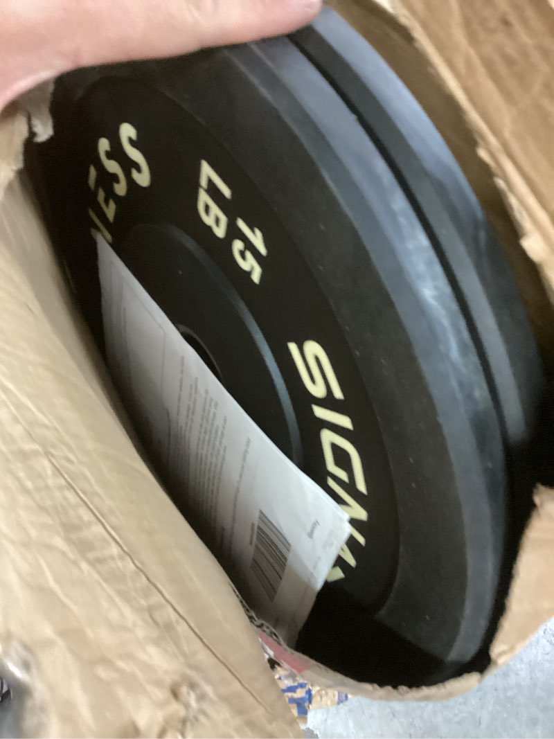 Condition photo showing As Is for Fitvids Olympic Bumper Plates Set, 2" Weight Plates for Strength Training & Weightlifting, Paris or Set or Set with Barbell, Multiple Options Set (Incomplete) 