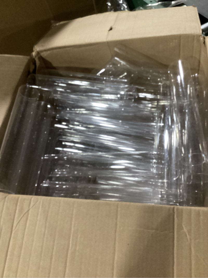 Condition photo showing As Is for clear polycarbonate tube, 2\" (50mm) diameter round diy plastic tubing, 13\"(328mm) length rigid storage tube,5/64\" (2mm) wall