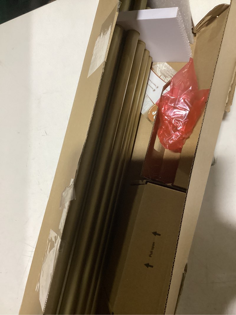 Condition photo showing Good Condition for 1 Inch Luxury Gold Double Curtain Rods for Windows 66 to 120 Inches(5.5-10ft), USFOOK Adjustable Heavy Duty Drapery Rods, Telescoping Dual Curtain Rod with Translucent Finials, Wall Mounted 66-120" Luxury Gold