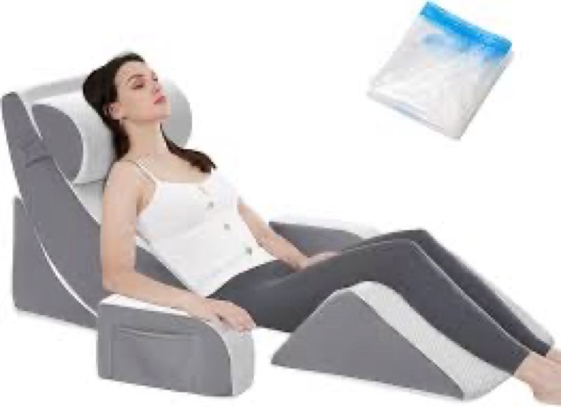 9PCS Orthopedic Bed Wedge Pillow Set for After Surgery Recovery, Body Positioners for Back and Leg P
