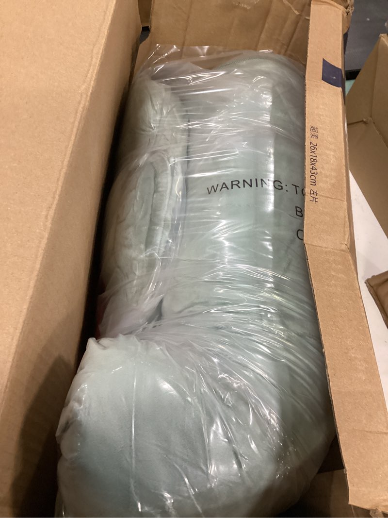 Condition photo showing New/Like New for nestl reading pillow with shredded memory foam, designed for sitting up in bed and couch, back and arms adjustable support for adult & teens backrest pillows for reading with washable cover sage green standard 18" 11 - sage green