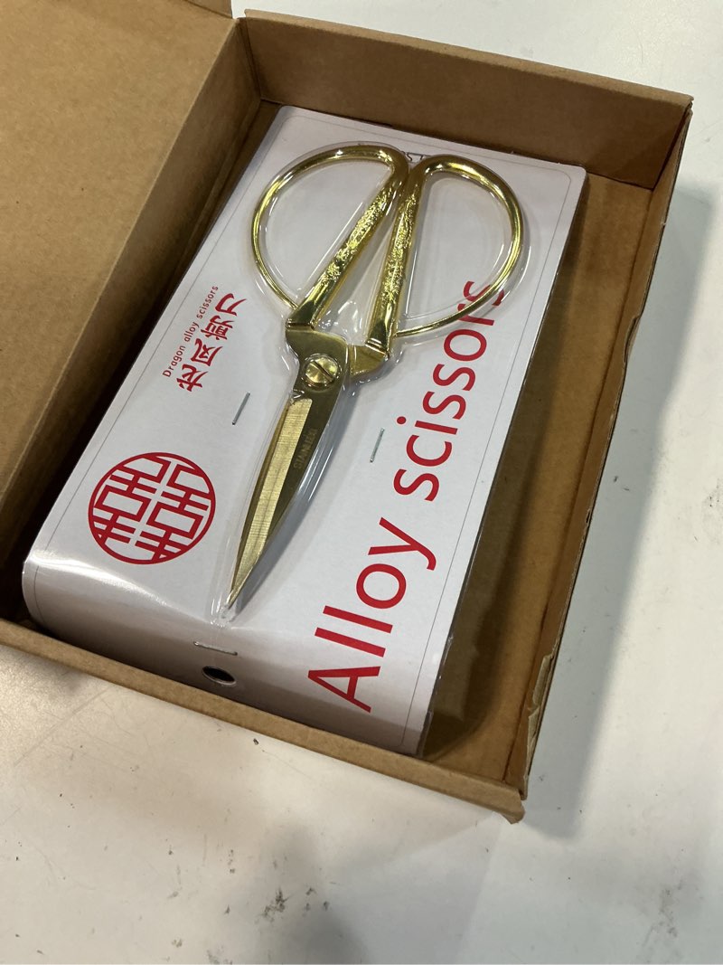 Condition photo showing New/Like New for craft scissors 1pc professional tailor scissors stainless steel sewing gold scissors for clothing cutting shears fabric cutter craft tool scissors scissors one color