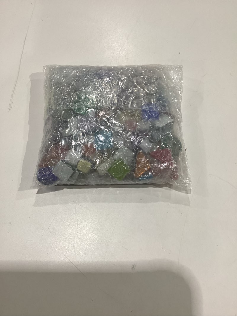 Condition photo showing New/Like New for fiveizero 420g mosaic tiles for crafts - 280pcs glass mosaic kits, mixed shapes mosaic glass pieces for art, irregular tiny mosaic tile for diy projects, home decoration(mix) mix with glitter