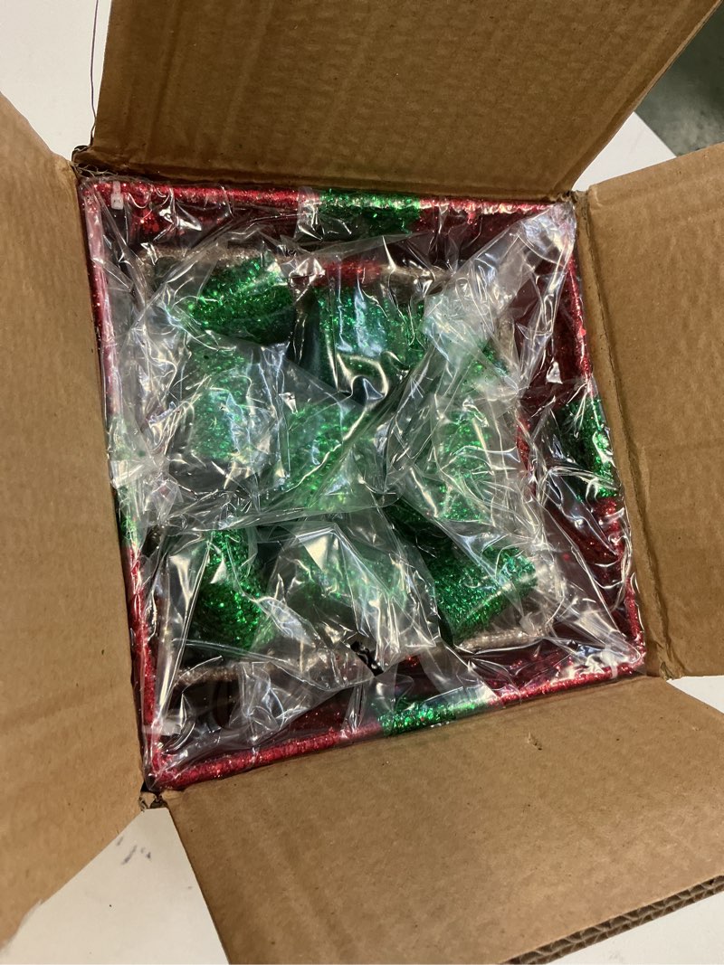 Condition photo showing Good Condition for Christmas Decorations, 3-Piece Set, Box Ornaments with Bows, Illuminates Christmas Tree Skirts. Suitable for Indoor, Courtyard, and Outdoor Lawn Decorations. Colorful