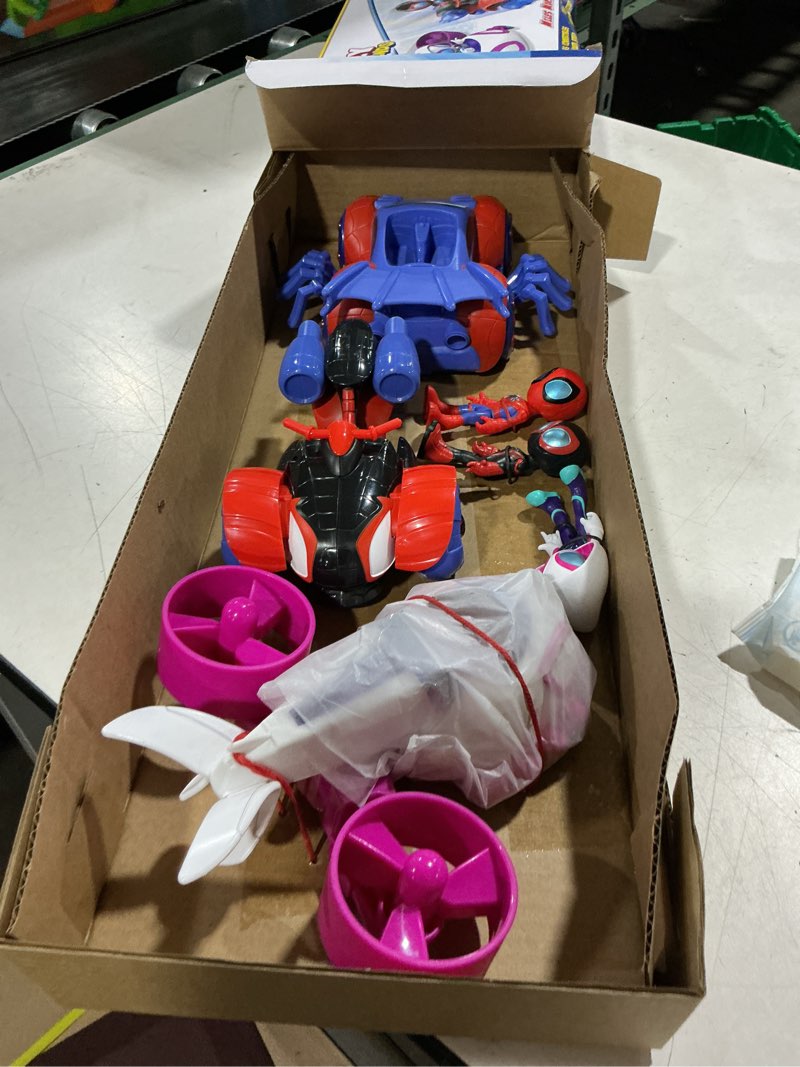 Condition photo showing Good Condition for spidey & his amazing friends little vehicle web dart zoomers 3 pack toddler toy