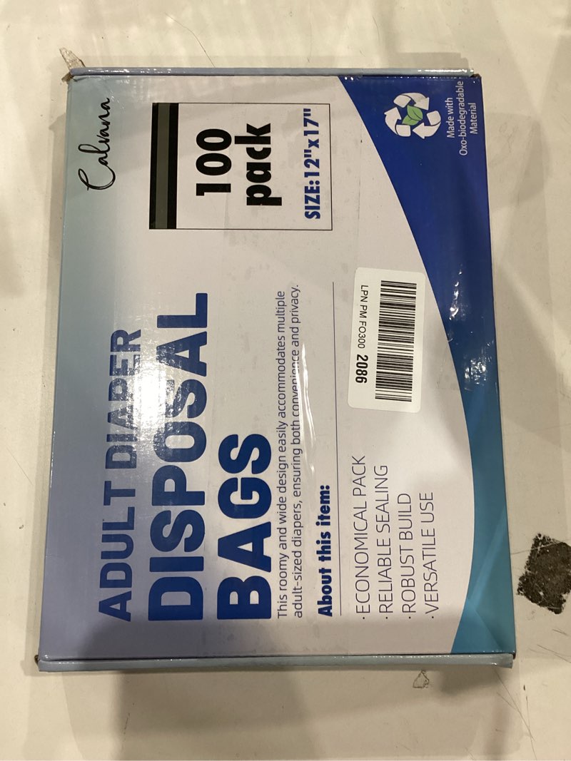 Condition photo showing New/Like New for Calvana100 Pcs Extra Thick Adult Diaper Disposable Bags Odor Tight Sealing Disposal Bags Tear Resistance Adult Diaper Genie Extra Large Prevents Leakage Incontinence Disposal Bags (12 X 17 In)
