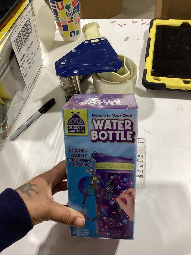 Condition photo showing New/Like New for PURPLE LADYBUG Decorate Your Own Water Bottle Kit for Girls - Easter Gifts for Kids Gifts for Ages 5 6 7 8 9 10 Year Old Girl Birthday, Unicorn Toys Crafts Kids Ages 6-12 Gemstone - Unicorn