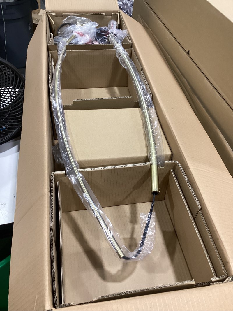 Condition photo showing Good Condition for arc floor lamp, modern adjustable metal floor lamp with antique brass shade for living, family room, office, bedroom (61")