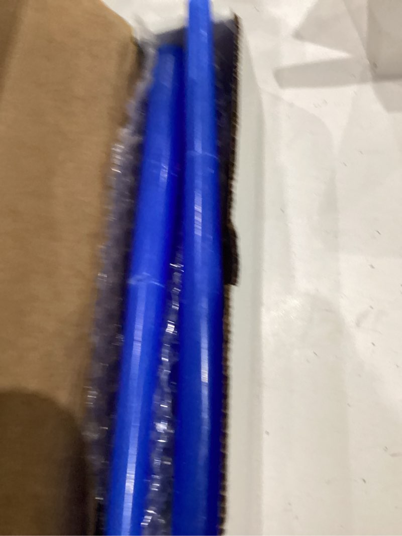 Condition photo showing As Is for dinil blue taper candles – 10 inch tapered candles set of 4 – unscented taper candles – decorative long candlesticks for decoration, festival, dinner, party – long burning time – blue