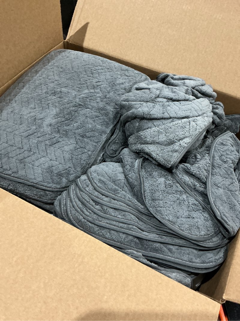 Condition photo showing As Is for smoothnovelty 8 pack microfiber bath towels bulk 27'' x 60'' oversized bath towel highly absorbent extra large shower sheets soft drying for beach pool bathroom salon party (grey)