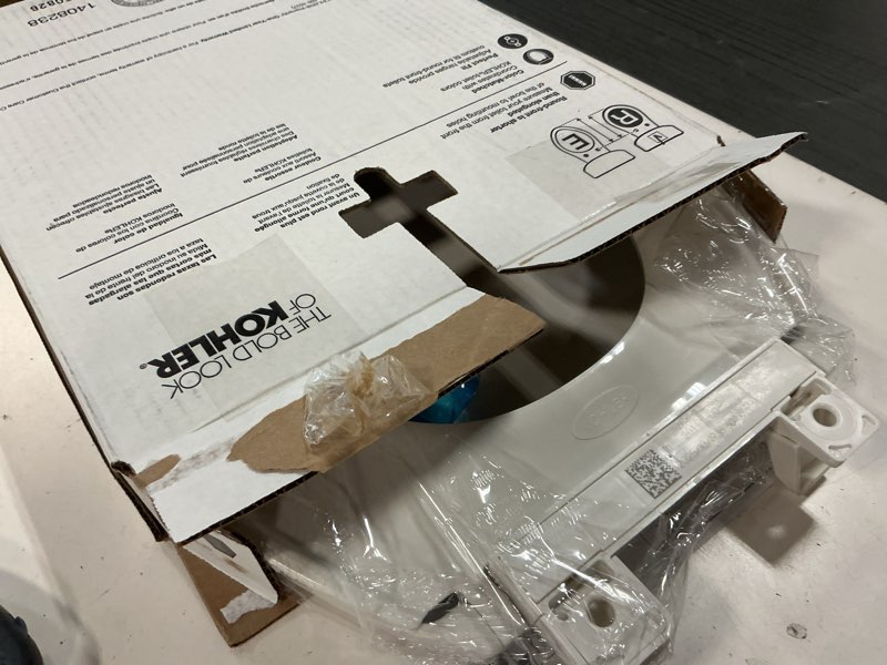 Condition photo showing Good Condition for KOHLER 20111-0 Brevia, Slow Close Toilet Seat, Round Toilet Seat, Grip-Tight Bumpers Quick-Attach Hardware, White White Round Quiet-Close