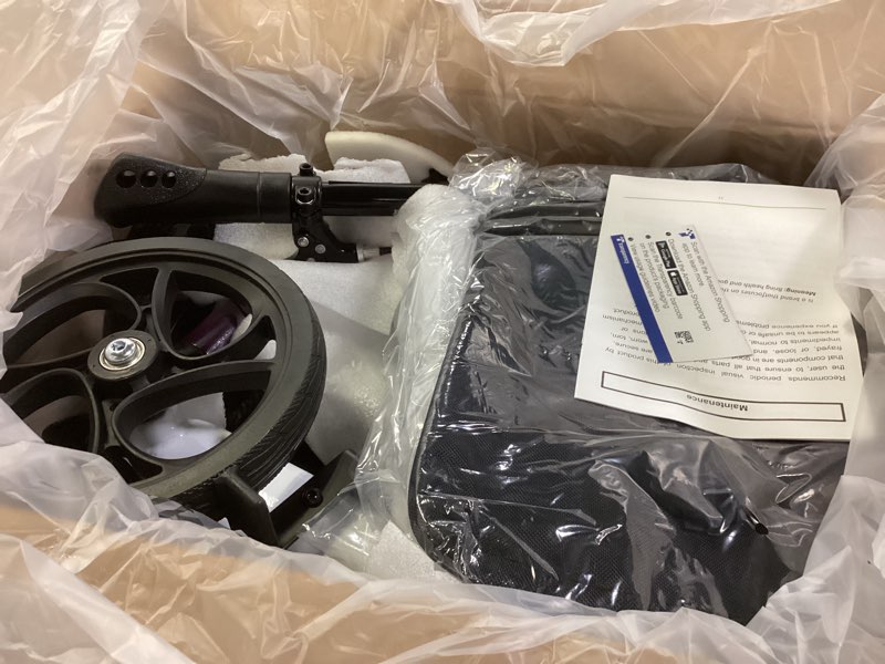 Condition photo showing Good Condition for Steerable Knee Walker Deluxe Medical Scooter for Foot Injuries Compact Crutches, with Dual Rear on-Wheel Brake and Shock Absorption Under The Knee pad Purple