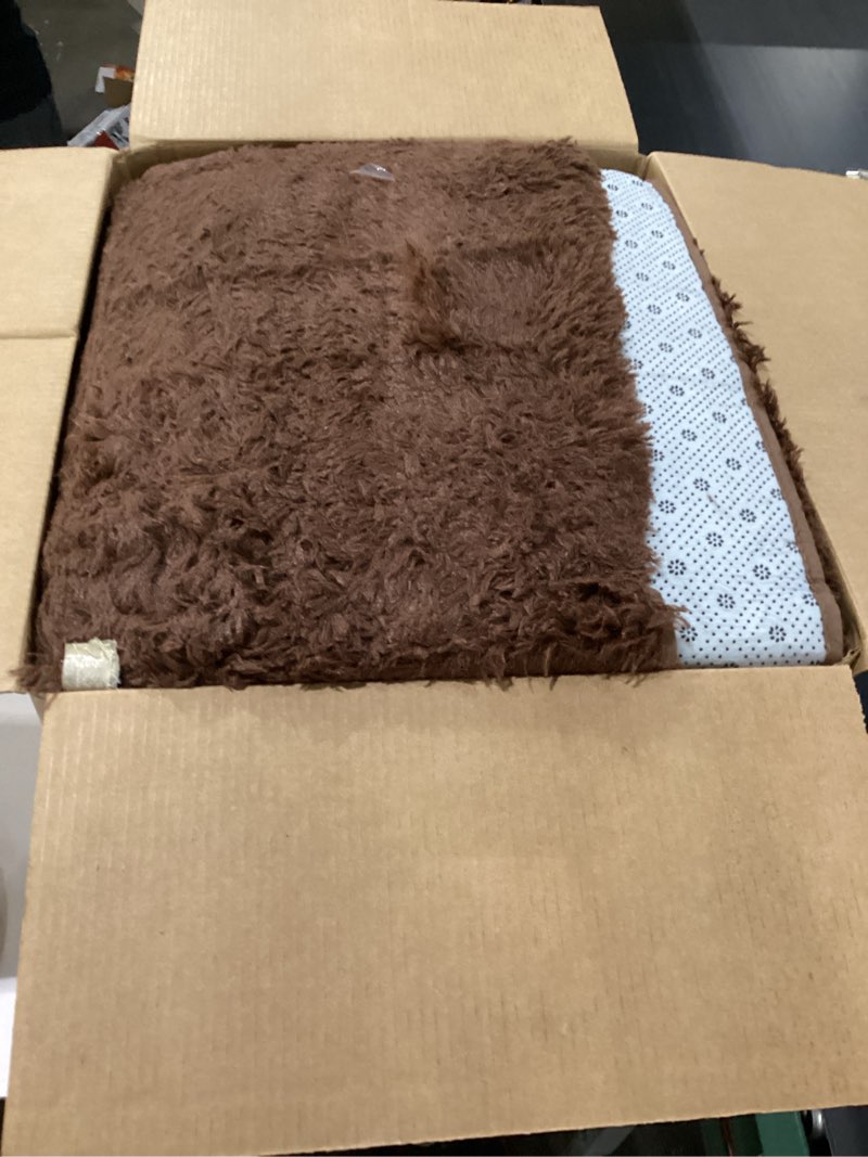 Condition photo showing As Is for EVOIONOS 10x14 Washable Large Area Rug for Living Room, Fluffy Shag Rug for Bedroom, Ultra Soft Plush Non Slip Carpet for Indoor Floor Bedside Nursery Kids Girl Room Dorm, Home Decor Aesthetic Coffee Coffee 10' x 14' (Rectangular)