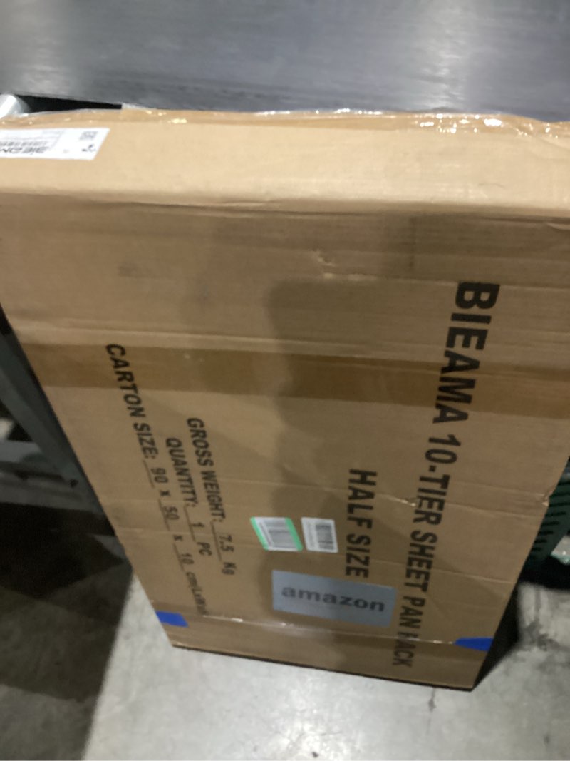 Condition photo showing New/Like New for 10-Tier Half Sheet Pan Rack, NSF Bun Pan Rack, Aluminum Bakery Rack, Commercial Kitchen Bakery Cooling Rack, Speed Rack with 4 Wheels for 18" x 13" Sheet Pan Rack Half Size 10-Tier