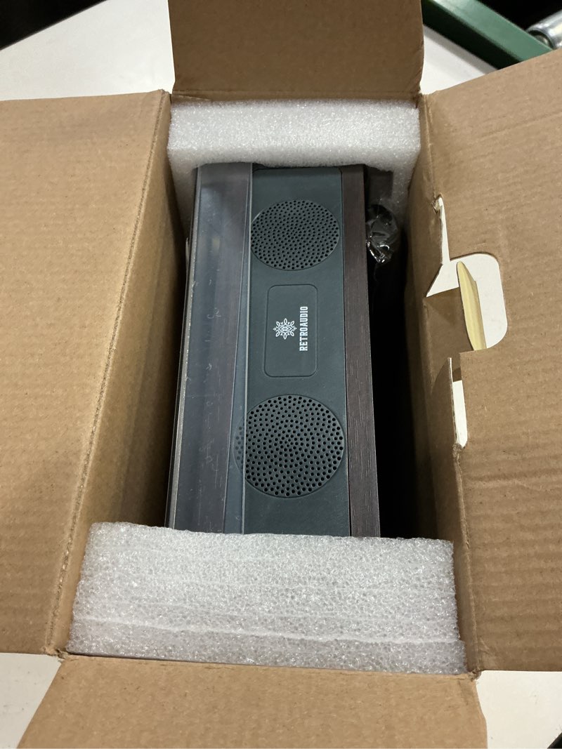 Condition photo showing Good Condition for cd player with built-in speakers bluetooth retro portable cd players for home music player with remote control headphone jack walnut brown