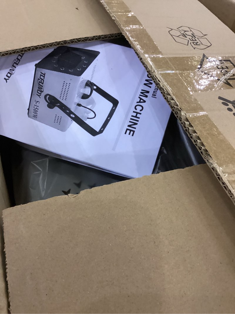 Condition photo showing Good Condition for TCFUNDY Snow Machine with 12 LED Lights, 1500W Snow Snowflake Making Machine with 9 Color Lights Effect Snowflake Maker with Remote Control for Christmas Wedding Kids Party Stage