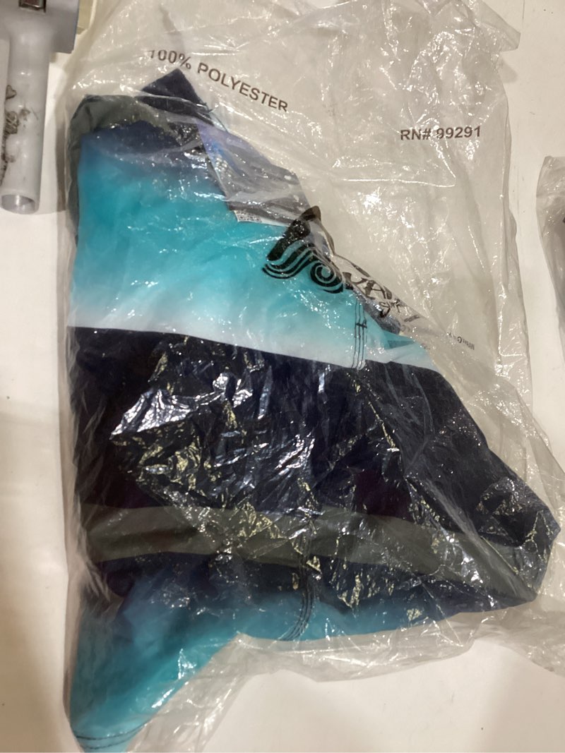 Condition photo showing Good Condition for kanu surf mens bellaire swim trunks (regular & extended sizes) xx-large waterfront black/aqua