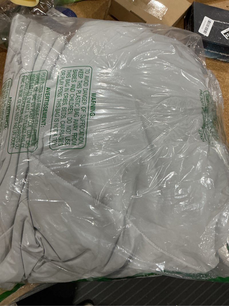 Condition photo showing Good Condition for cozy bliss cooling comforter queen size, cooling blankets for hot sleepers and night sweats, gray summer comforter for queen size bed, breathable soft lightweight silk smooth gray queen(90"*90")