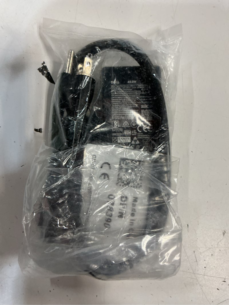 Condition photo showing As Is for dell inspiron laptop charger genuine 65w watt 4.5mm tip ac power adapter for inspiron 13 14 15 3000 5000 7000 series 5558 5755 3147 7348-2in1 5555 5559 0g6j41 0mgjn with power cord dell computer