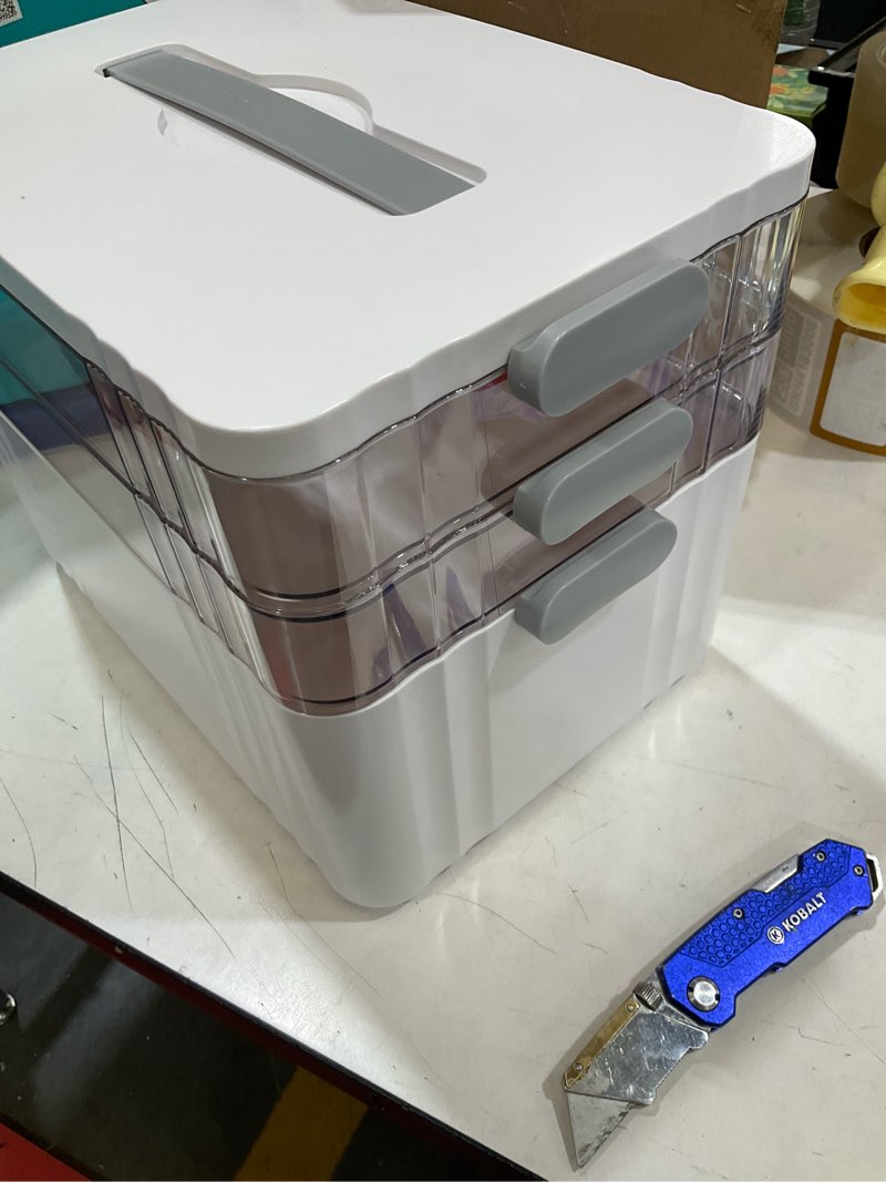 Condition photo showing Good Condition for arstpeoe 4-tier medicine organizer - portable medicine cabinet with plastic handle, multipurpose medical box, empty first aid kit for home extra large 4 tier