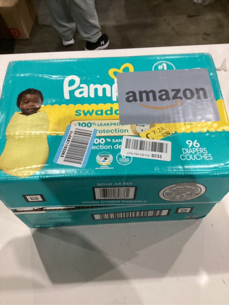 Condition photo showing New/Like New for Pampers Swaddlers Diapers, Size 1 (8-14 lbs), 96 Count, Absorbent, Keeps Baby Dry and Comfortable, Skin Safe Disposable Baby Diaper (Packaging May Vary)