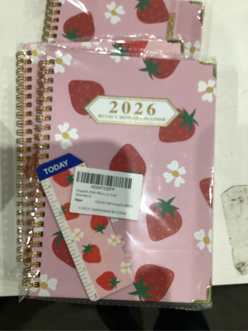 Condition photo showing New/Like New for 2026 Planner, Jan.2026 - Dec.2026 Planner Weekly and Monthly 6.25"x8.5" with Page Tabs, Calendar Hardcover with Inner Pocket, Elastic Band, Twin-Wire Binding, Bookmark, Cute Strawberry