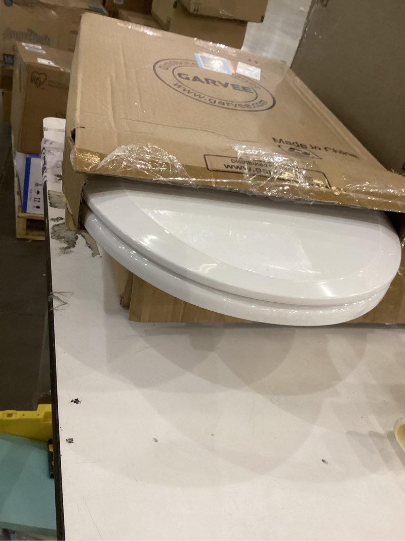 Condition photo showing As Is for Toilet Seat, Round Toilet Seat with Toddler Seat Built in, Potty Training Toilet Seat Round Fits Both Adult and Child, with Slow Close and Magnets- Round