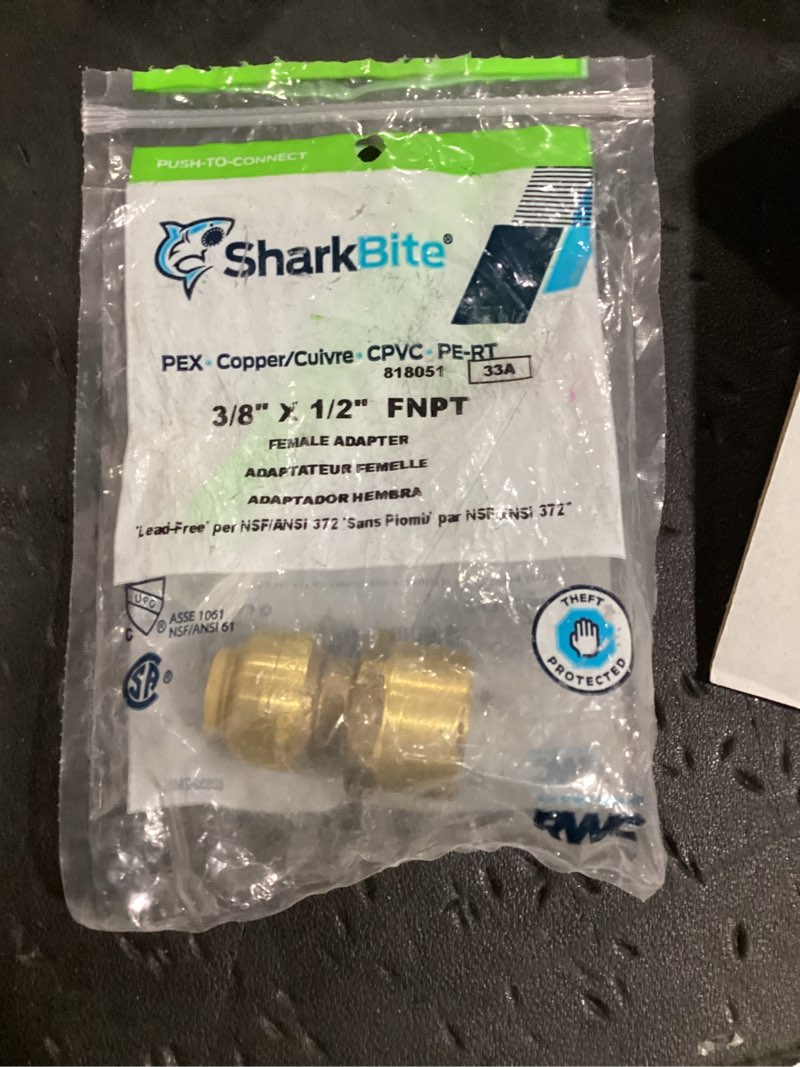 Condition photo showing Good Condition for sharkbite 3/8-in (1/2-in od) push-to-connect x 1/2-in fnpt female adapter
