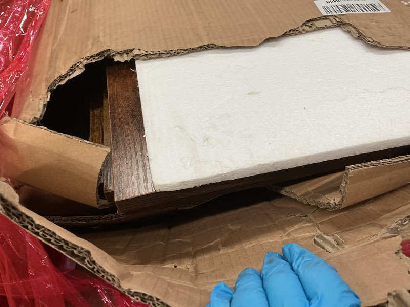 Condition photo showing As Is for Tribesigns Modern 9 Shelves Bookshelves, Industrial Stepped Ladder Corner Etagere Bookcase, Rustic 6-Tier Display Open Shelf Storage Organizer for Living Room Walnut