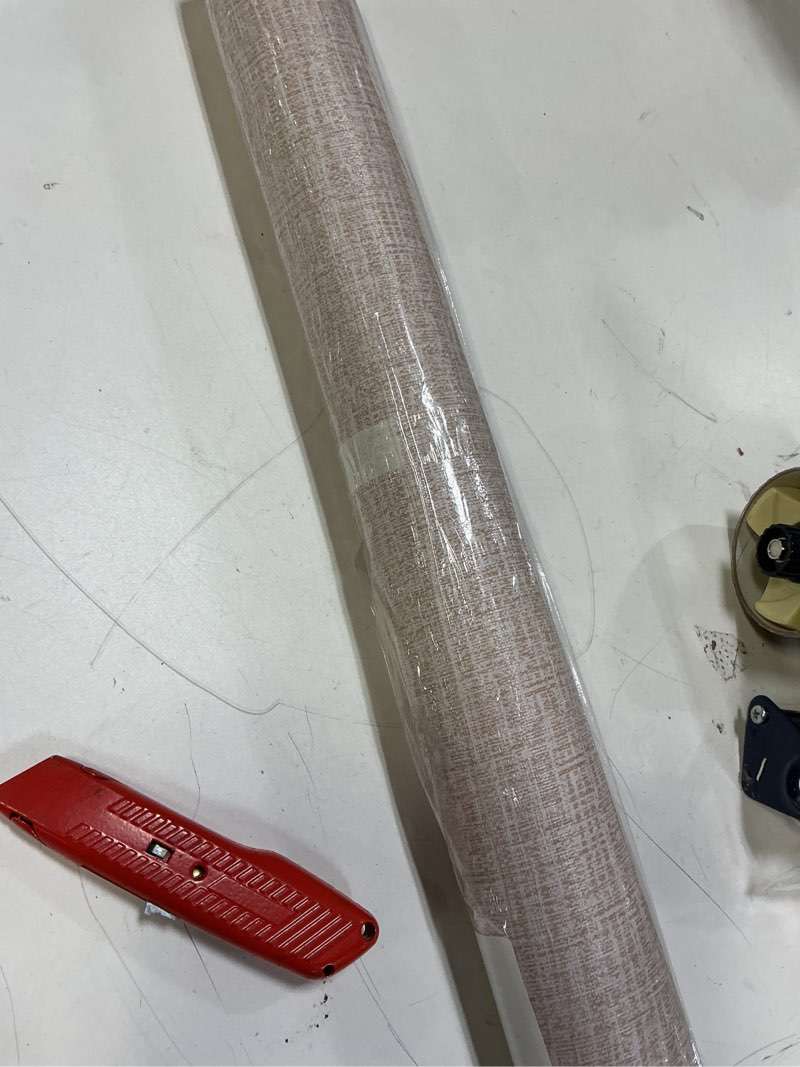 Condition photo showing Good Condition for Yancorp 24"x394"/32.8' Textured Fabric Wallpaper Faux Grasscloth Peel and Stick Wallpaper Self-Adhesive Wallpaper Linen Removable Wallpaper Cabinets Khaki Khaki 24"x394"