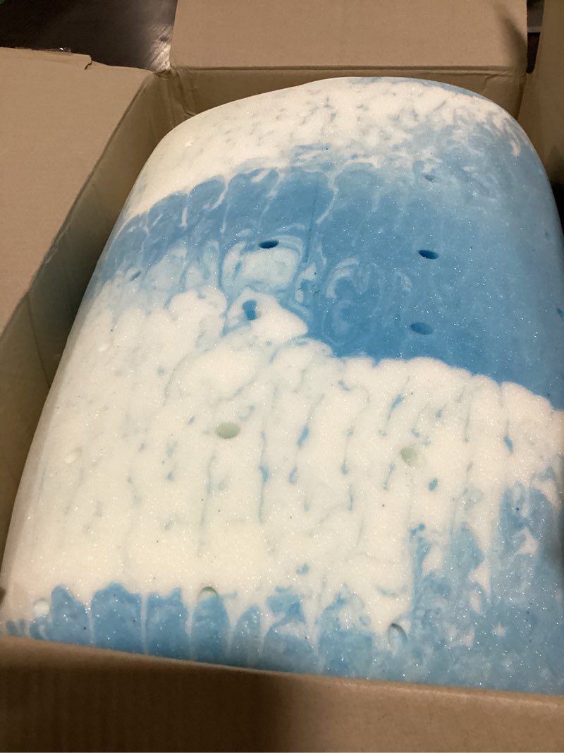 Condition photo showing Good Condition for egg crate gel memory foam mattress topper full, 3 inch, pressure relief blue/white full 3 inch