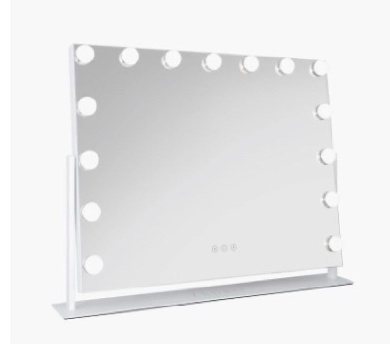 hollywood large lighted makeup mirror, white (similar to stock photo)